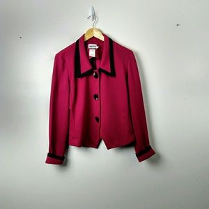 Leslie Fay Collections, red/black blazer